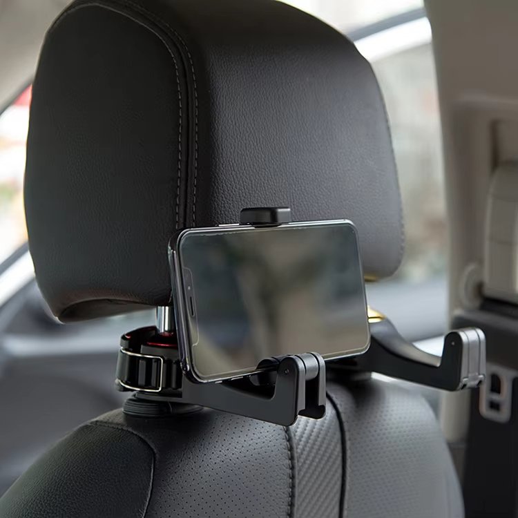 360 degree rotating multifunction portable car seat headrest hook phone holder