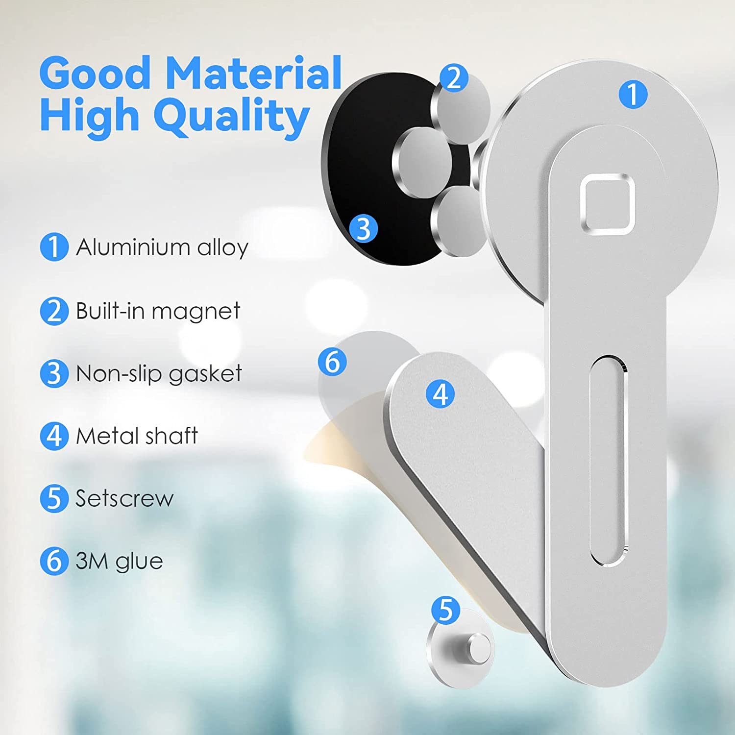 USLION Magnetic Notebook Cell Phone Stand Mount Support Laptop Side Extension Mobile Phone Holder