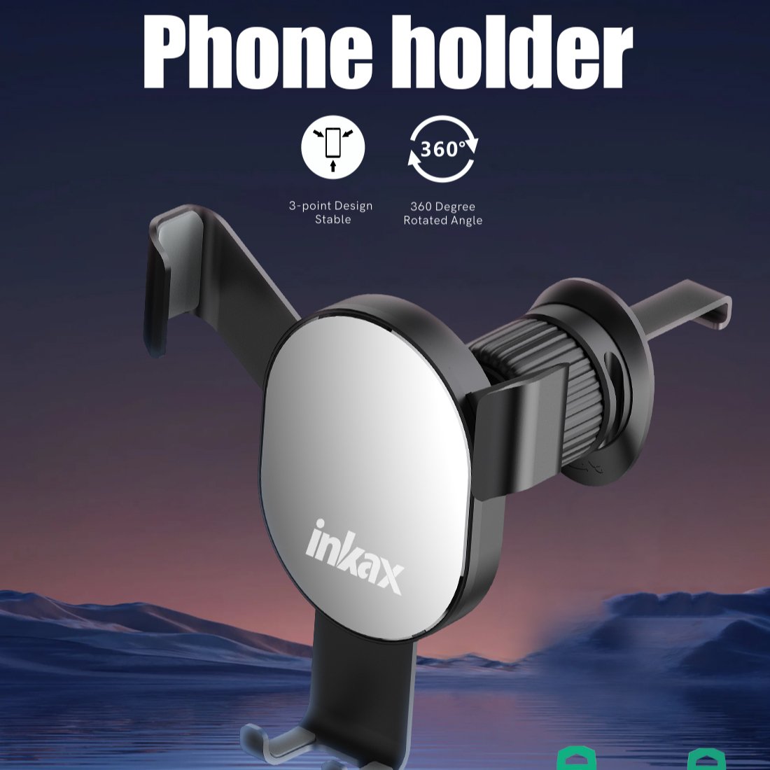 inkax Car Phone Holder 360 Degree Rotation Phone Mount Magnetic Automobile Cell Phone Holder For Car Dashboard