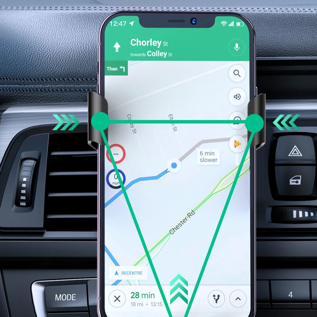 inkax Car Phone Holder 360 Degree Rotation Phone Mount Magnetic Automobile Cell Phone Holder For Car Dashboard