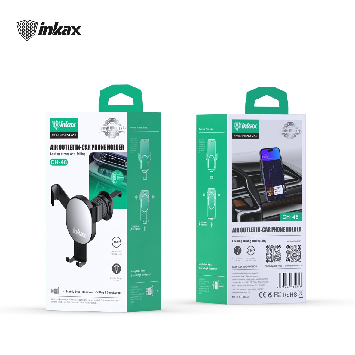inkax Car Phone Holder 360 Degree Rotation Phone Mount Magnetic Automobile Cell Phone Holder For Car Dashboard