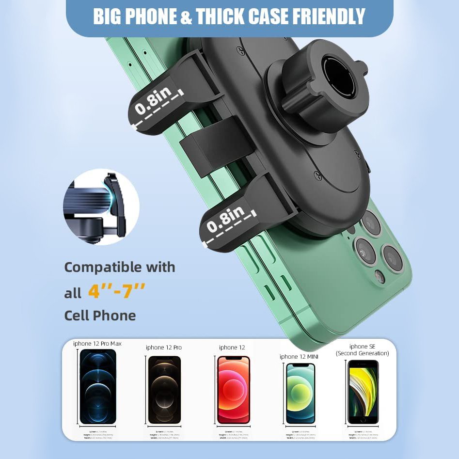 Rear View Mirror Phone Holder Rotatable and Retractable Car Phone Holder Mount Rearview Mirror Phone Holder