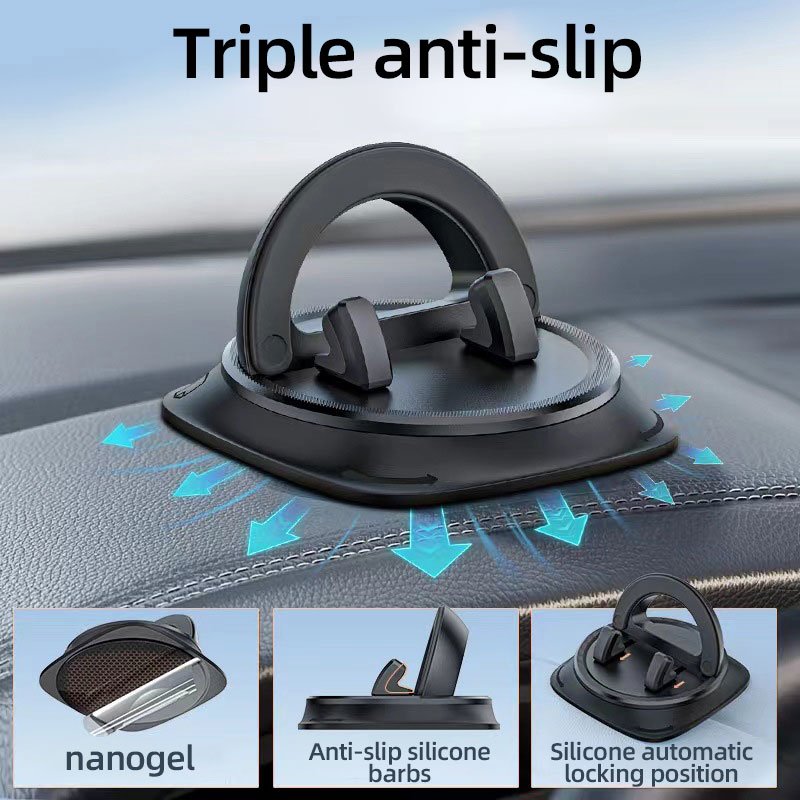 Car Multifunctional Cell Phone Holder Car Phone Holder Mount Dashboard, 360 Degree Rotatable Dashboard Cell Phone Holder