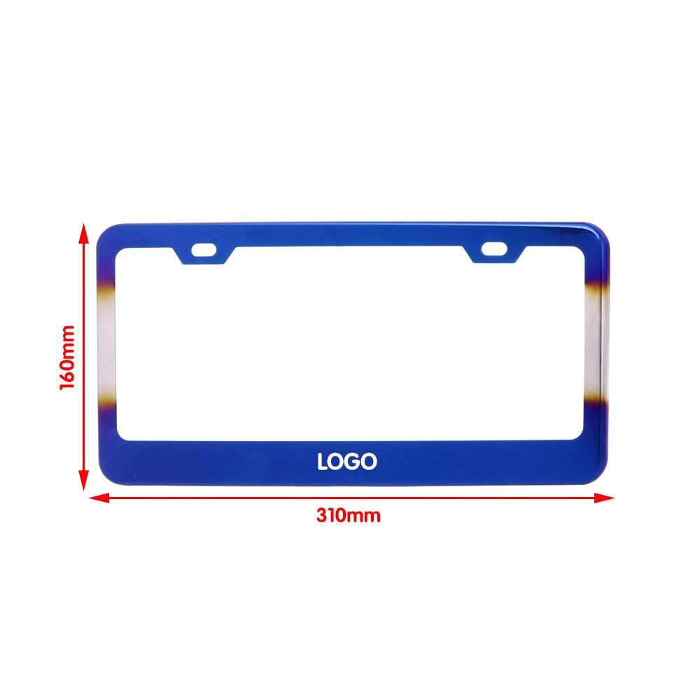 JDM TItanium Blue License Plate Frame Metal License Holder Tag Cover