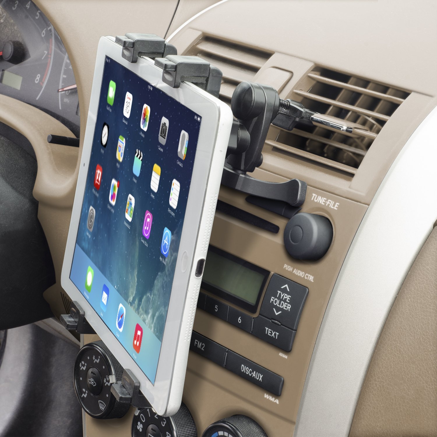Universal Car Vent Tablet Mount, Air Vent Clip Tablet Holder for Car with Adjustable Hook Clamp for iPad 4.7-12.9"