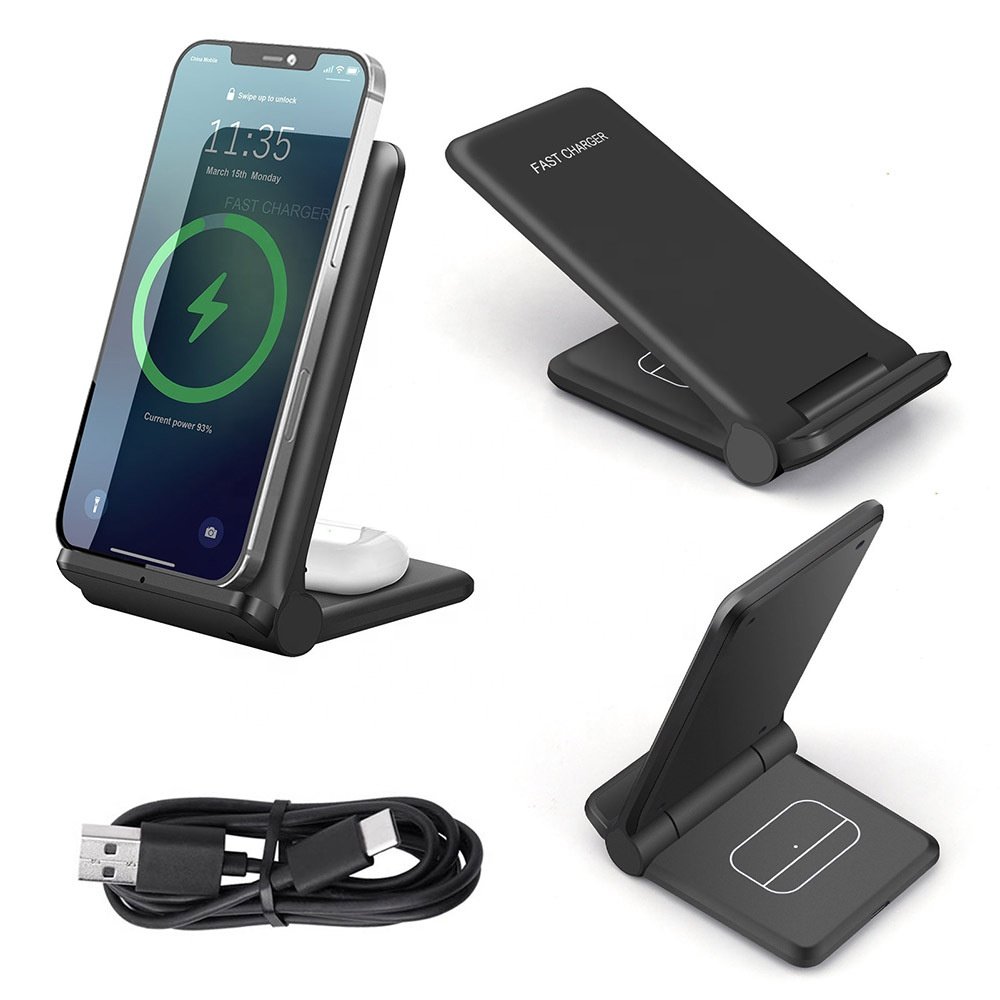 25W Wireless Charging Folding Wireless Charger Mobile Phone Holder Foldable 2 In 1 Dual Wireless Charger