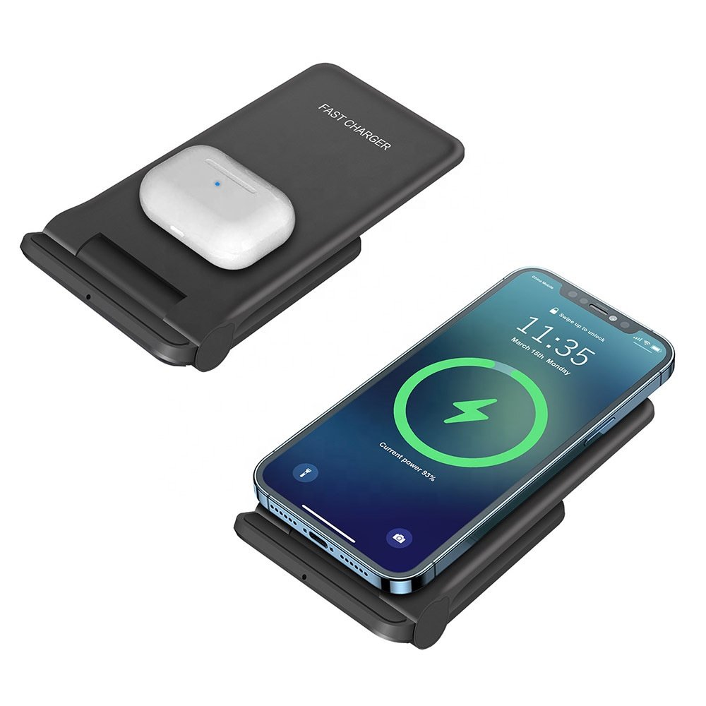 25W Wireless Charging Folding Wireless Charger Mobile Phone Holder Foldable 2 In 1 Dual Wireless Charger