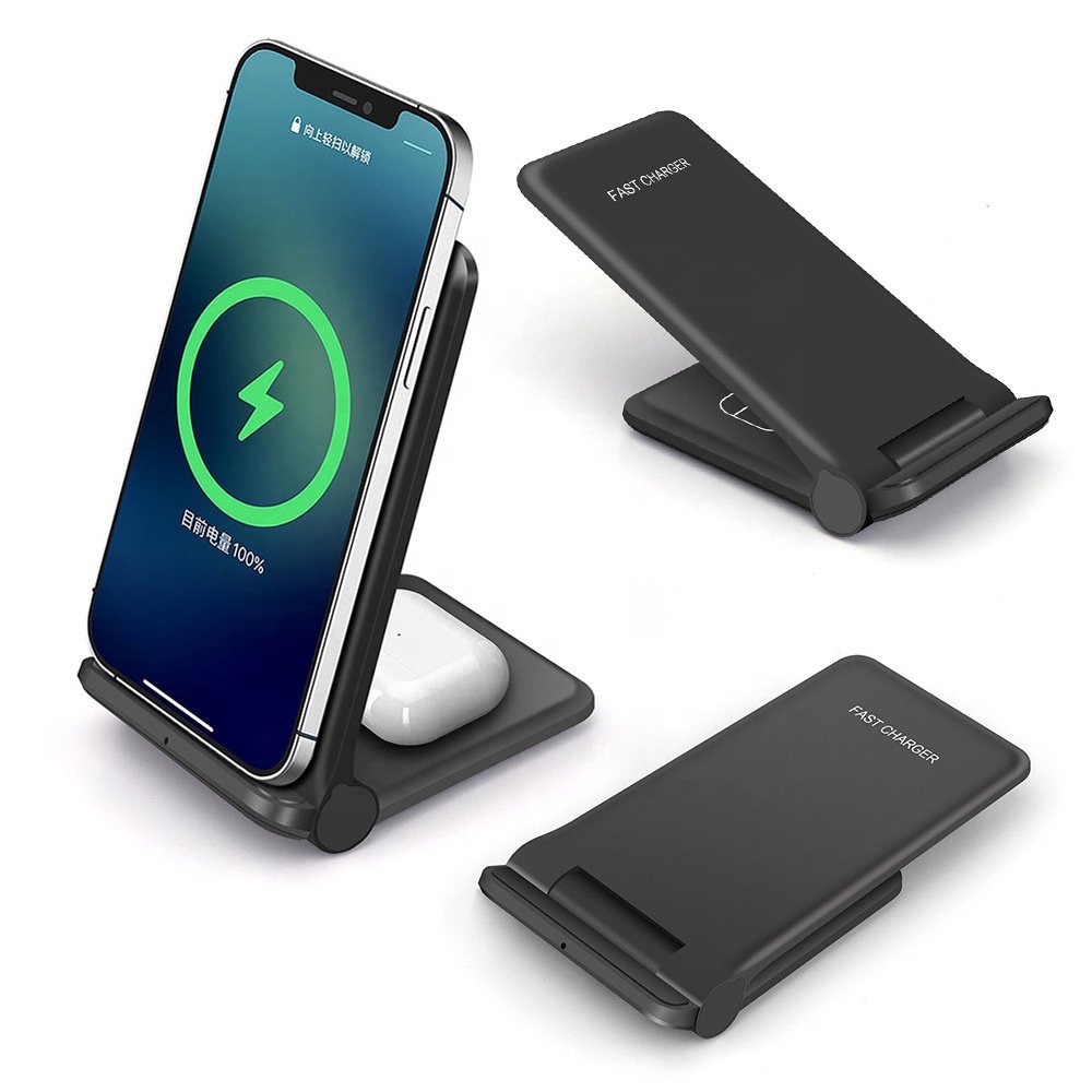 25W Wireless Charging Folding Wireless Charger Mobile Phone Holder Foldable 2 In 1 Dual Wireless Charger