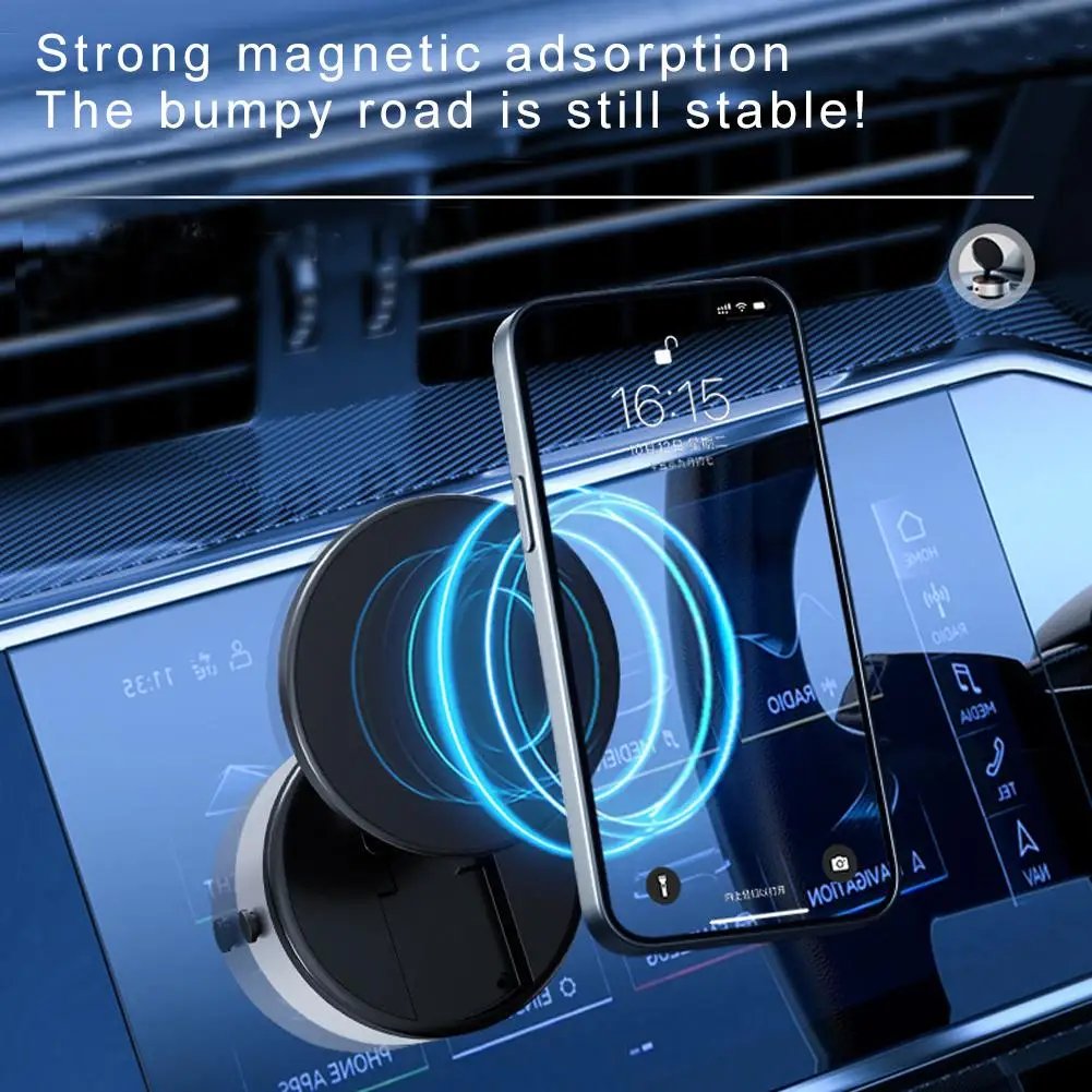 Universal 360 rotation Tesla Magnets Vacuum Adsorption Suction Magnetic Mobile Phone Holder For car For Iphone 16 Pro Max