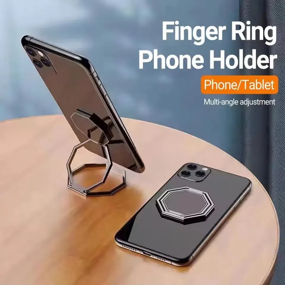 Foldable Mobile Phone Holder Ring Buckle Retractable Desktop Mobile Phone Holder Car Magnetic Metal Stand Cell Phone Holder