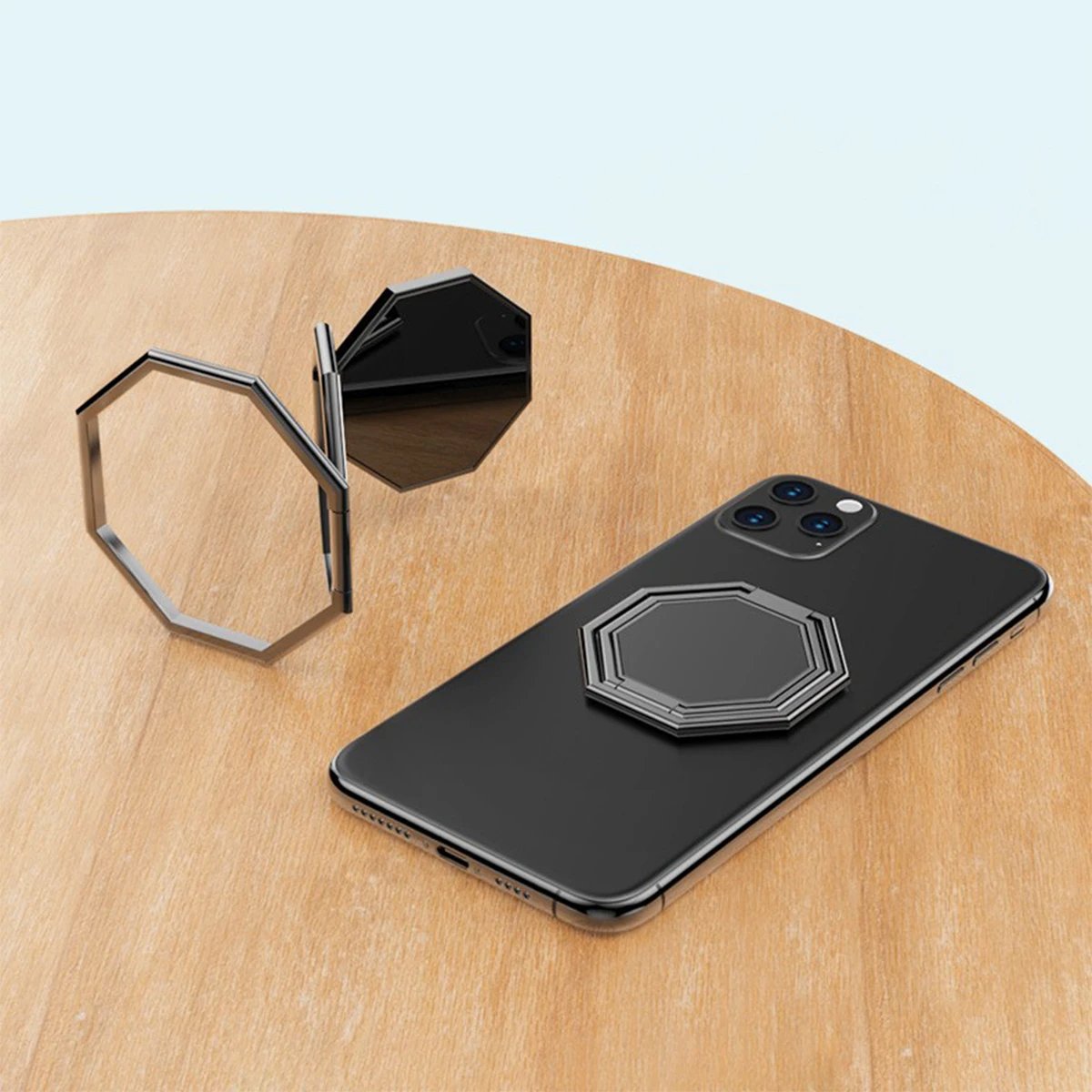 Foldable Mobile Phone Holder Ring Buckle Retractable Desktop Mobile Phone Holder Car Magnetic Metal Stand Cell Phone Holder