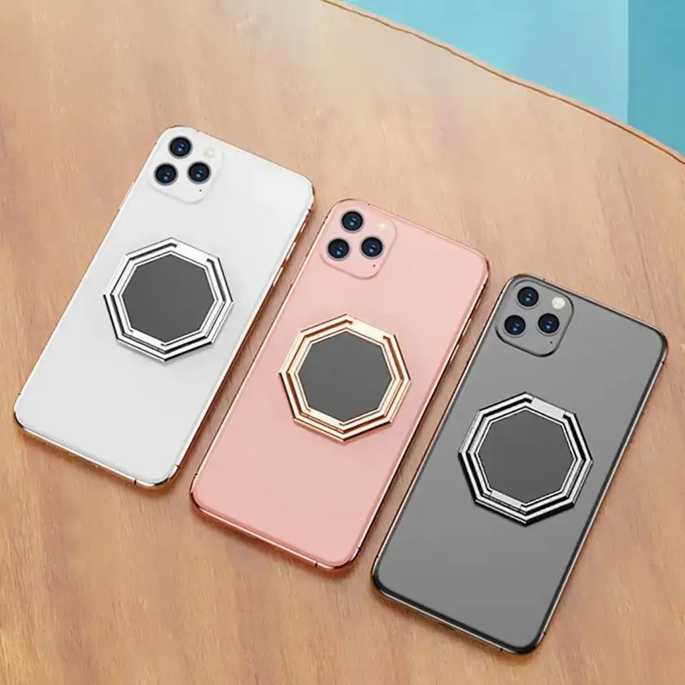 Foldable Mobile Phone Holder Ring Buckle Retractable Desktop Mobile Phone Holder Car Magnetic Metal Stand Cell Phone Holder