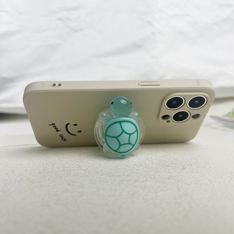 Glow-in-the-Dark Turtle Phone Grip Stand, Mini Resin Retractable Folding Turtle Design Realistic Sea Turtle Mobile Phone Grip