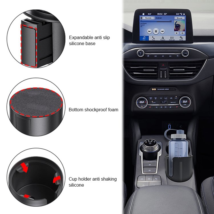 Shockproof Easy to install car mounted cup holder expander multifunctional plastic cup holder for car