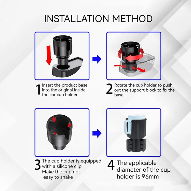 Shockproof Easy to install car mounted cup holder expander multifunctional plastic cup holder for car