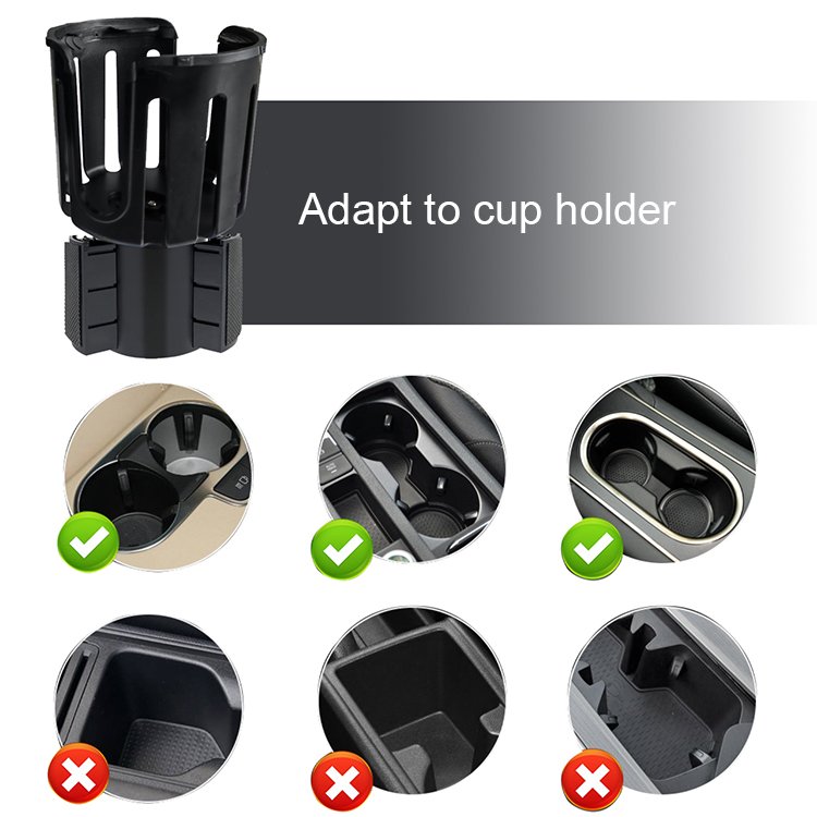 Shockproof Easy to install car mounted cup holder expander multifunctional plastic cup holder for car