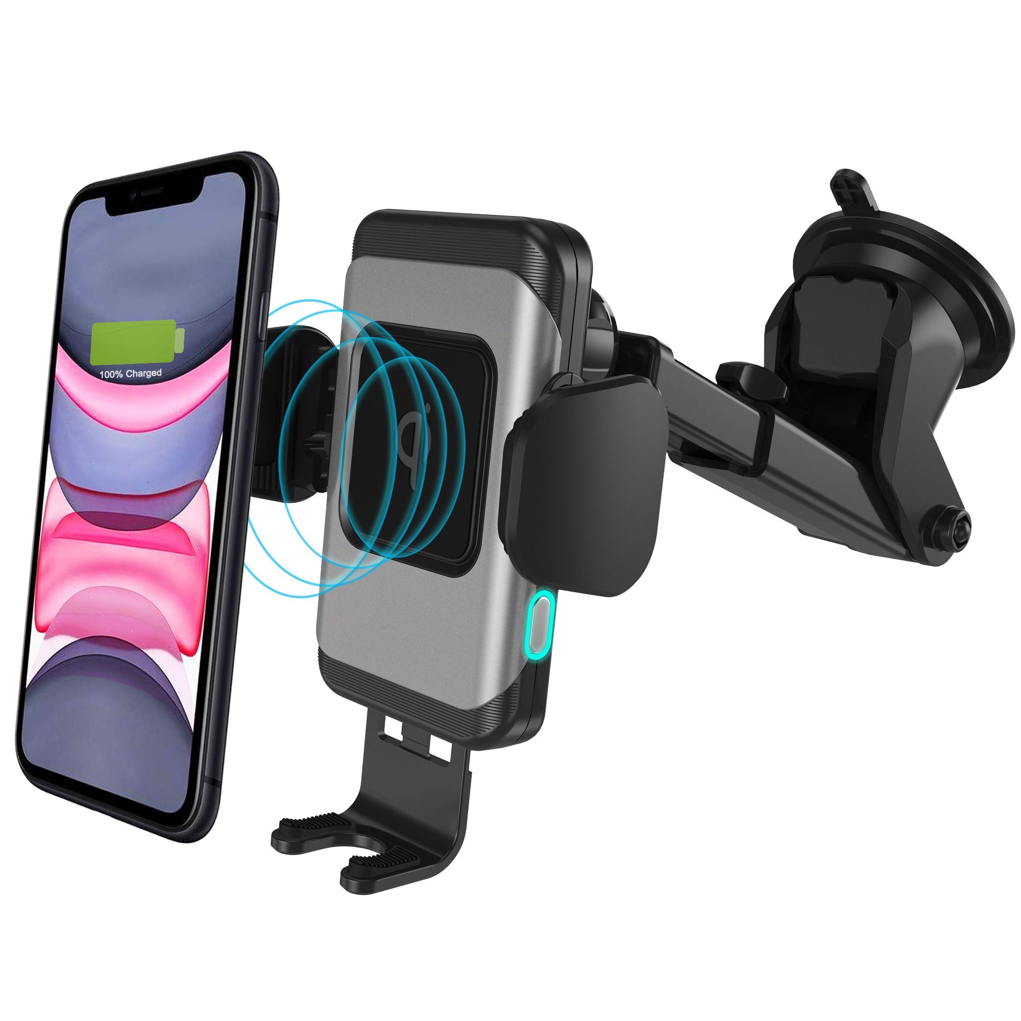 Universal Auto Clamping Car Wireless Charger For iPhone Samsung Huawei Gravity Car Phone Holder Stand Air Vent Mount Bracket