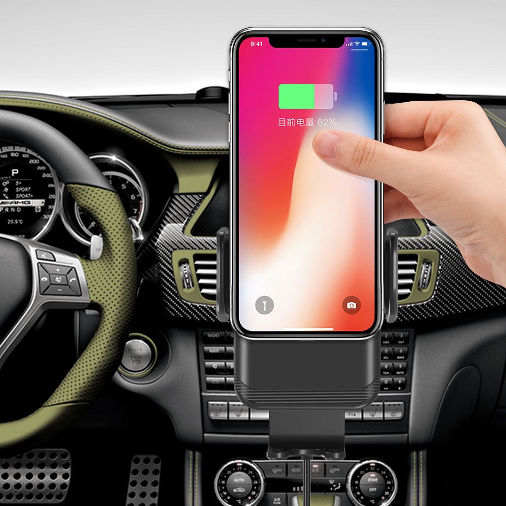 Universal Auto Clamping Car Wireless Charger For iPhone Samsung Huawei Gravity Car Phone Holder Stand Air Vent Mount Bracket