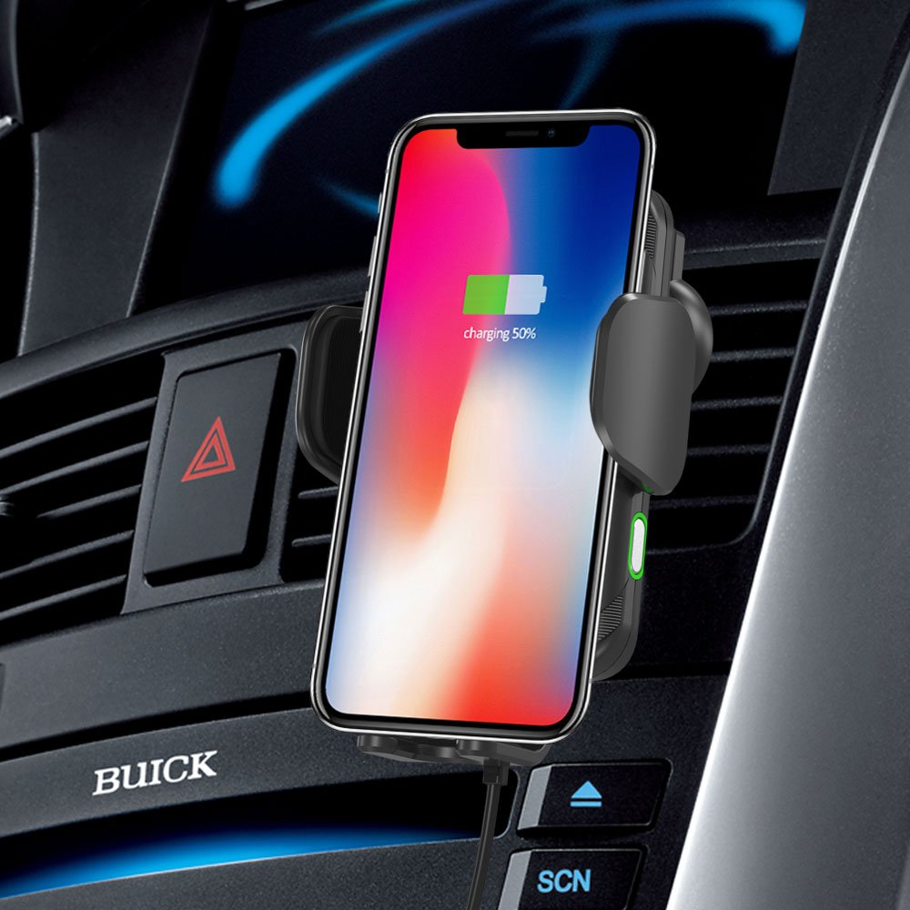 Universal Auto Clamping Car Wireless Charger For iPhone Samsung Huawei Gravity Car Phone Holder Stand Air Vent Mount Bracket