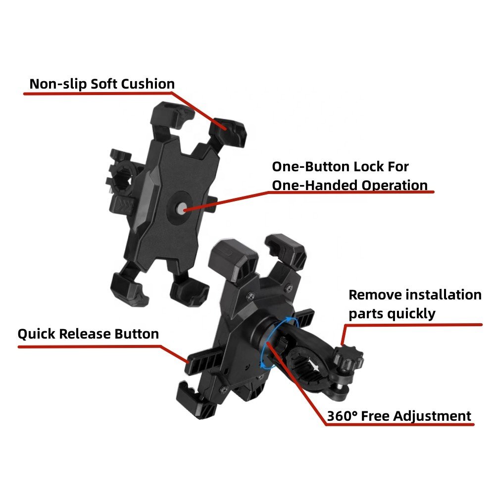High quality motorcycle Universal pvc Metal Mobile phone holder bike motorcycle aluminium For Samsung accessories