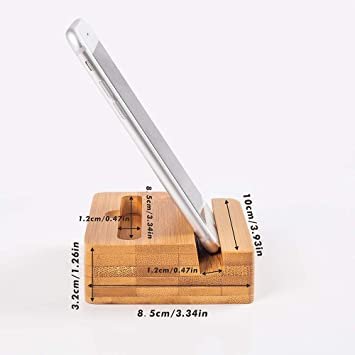 Latest design Wooden Phone Holder Natural Finished Charging Station Portable Travel Friendly Phone Stand Square Shape SmallStand