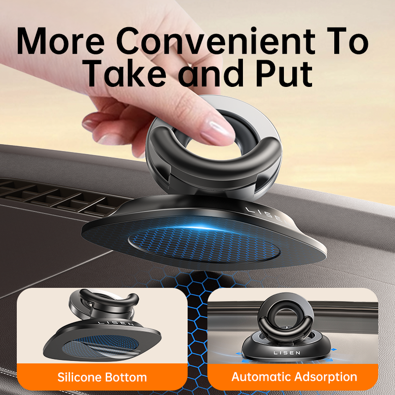 LISEN New Arrival 360 Phone Holder Metal Air Outlet gravity Car phone holder Stable and Easy to Use Phone Holder in Car