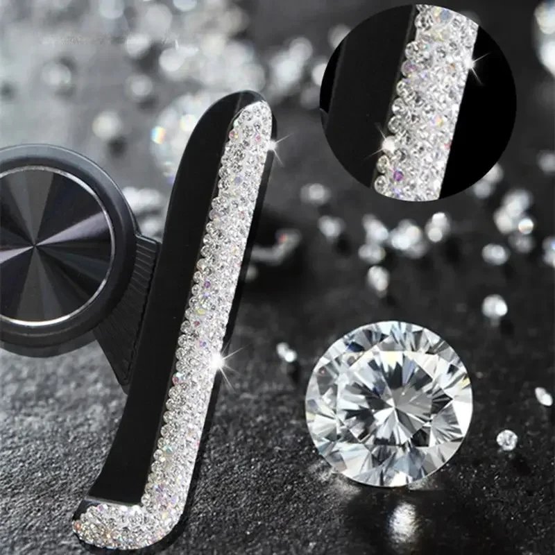 Red Pink Silver Blue Black Golden Gray Gravity Bling Rhinestone Diamond Glitter Crystal Car Mobile Phone Holder
