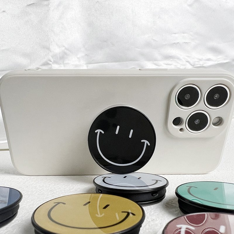 Popular Simple Cute Smile Stand Foldable Desktop Phone Stand Phone Grip Mobile Phone Holder