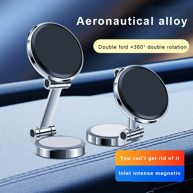 New Adjustable Alloy Laptop Phone Holder Magnetic Car Phone Holder 360 Rotation Double Side Foldable Telefoon Houder Handyhalter