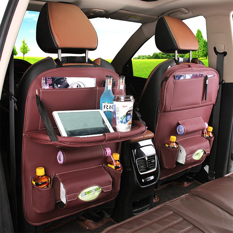 Factory Direct Sale High Quality Foldable Pu Leather Car Accessories Back Seat Organizer Car Tire Storage Bags Heavy Duty