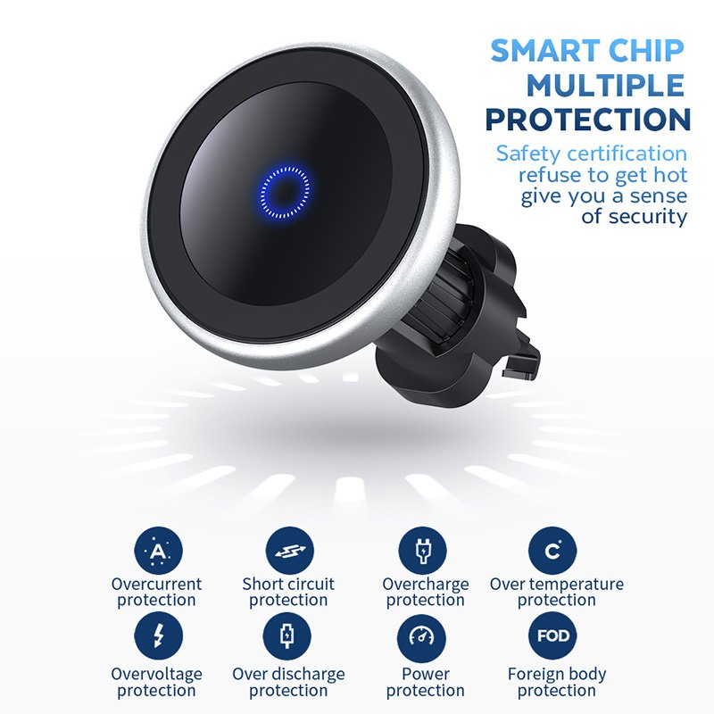 15W Fast Charging Car Holder quick charging Wireless charger Magnetic Wireless Car Charger for iphone13/14/15