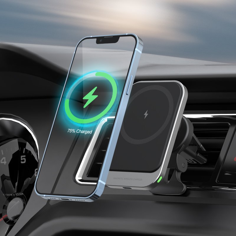 15W Fast Charging Phone Holder Magnetic Wireless Car Charger for IPhone 12 13 14 15 16