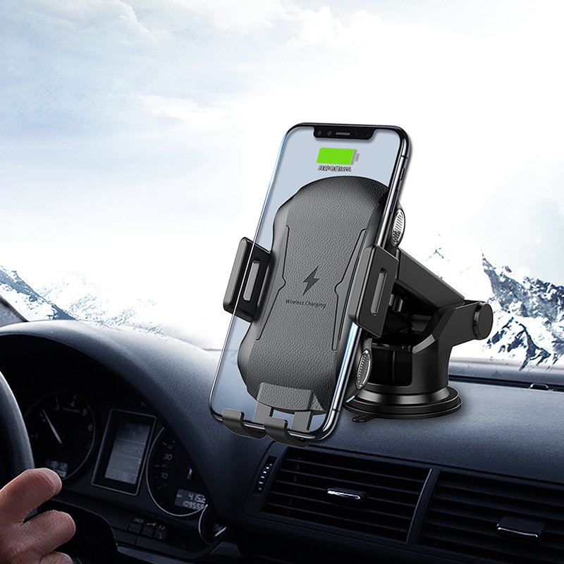 15W Fast Charge Auto Clamping Wireless Car Charger Phone Holder Retractable Phone Holder For Mobile Phone