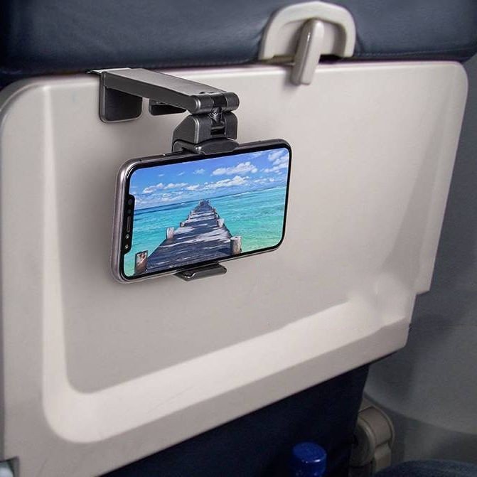 Universal Car Phone Holder Auto Desktop Seats Adjustable Holder Rotatable Foldable Airplane Travel Phone Holder