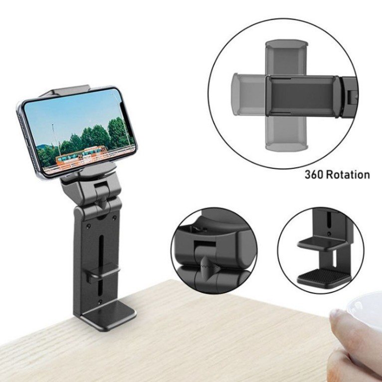 Universal Car Phone Holder Auto Desktop Seats Adjustable Holder Rotatable Foldable Airplane Travel Phone Holder