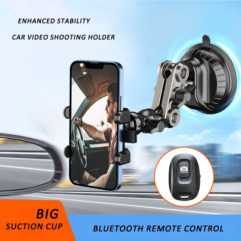 Adjustable Height Car Mount Holder Windshield Dashboard Camera Phone Suction Cup Holder for Video Shooting