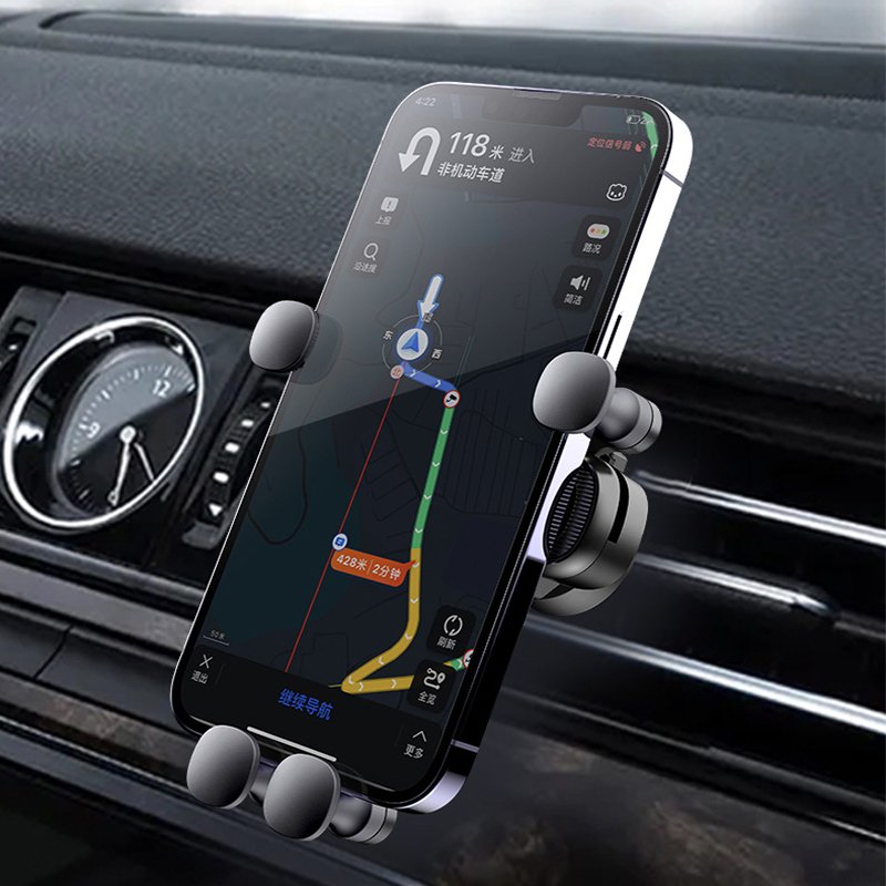 Upgraded compact cartoon car holder. Automobile air outlet gravity mobile navigation bracket.