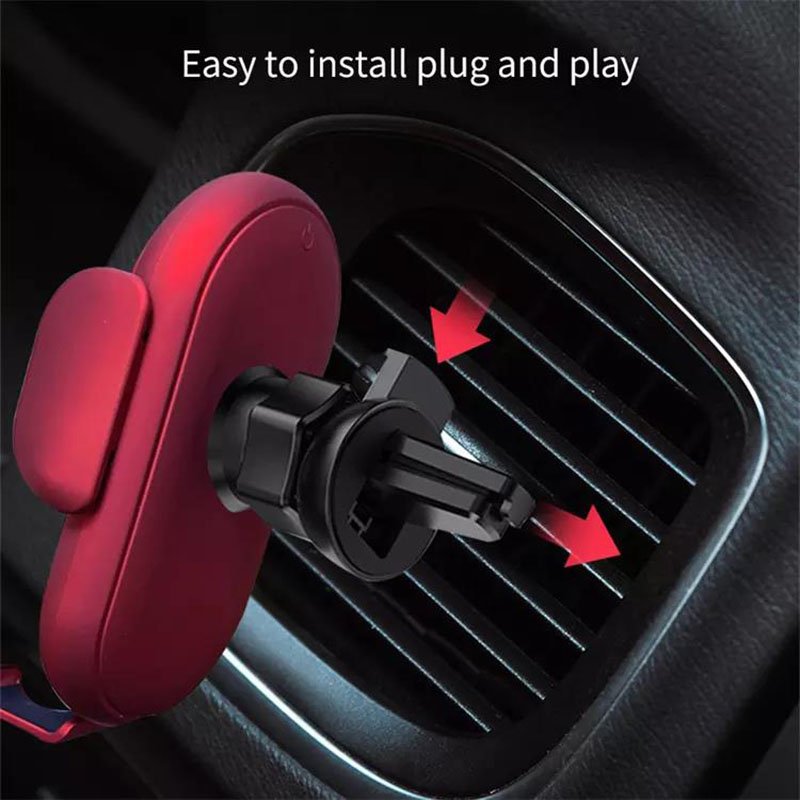 S11 Infrared Sensor Car Bracket Phone Holder Wireless Charger Cute Cartoon LED Smile Face Car Phone Holder Air Vent Mount Stand