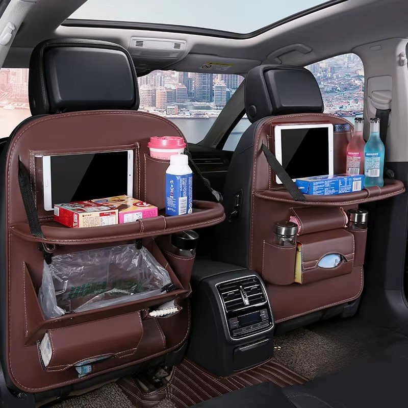 2025Car Seat Hanging Storage Bag Rear Seat Back Organizer Car Folding Table