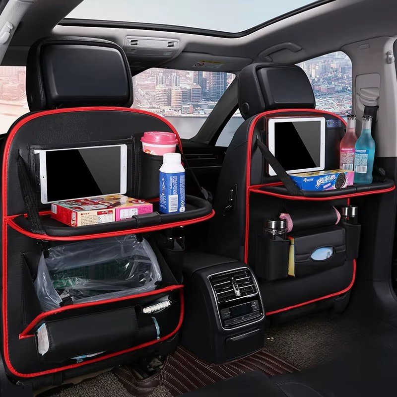 2025Car Seat Hanging Storage Bag Rear Seat Back Organizer Car Folding Table