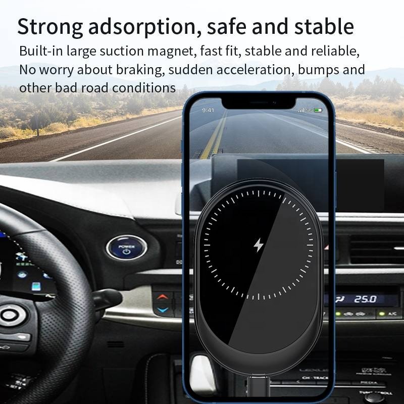 Best Selling Car Mount Strong Magnetic Wireless Car Charger 15W Fast Charging for Apple Car Air Outlet Clip Phone Holder Bracket