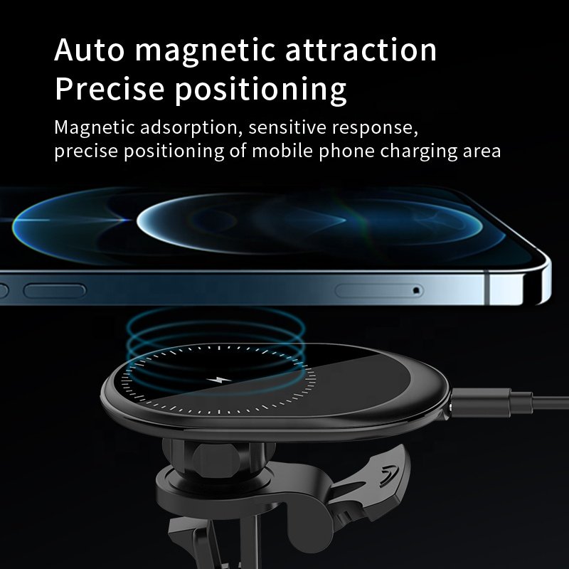 Best Selling Car Mount Strong Magnetic Wireless Car Charger 15W Fast Charging for Apple Car Air Outlet Clip Phone Holder Bracket