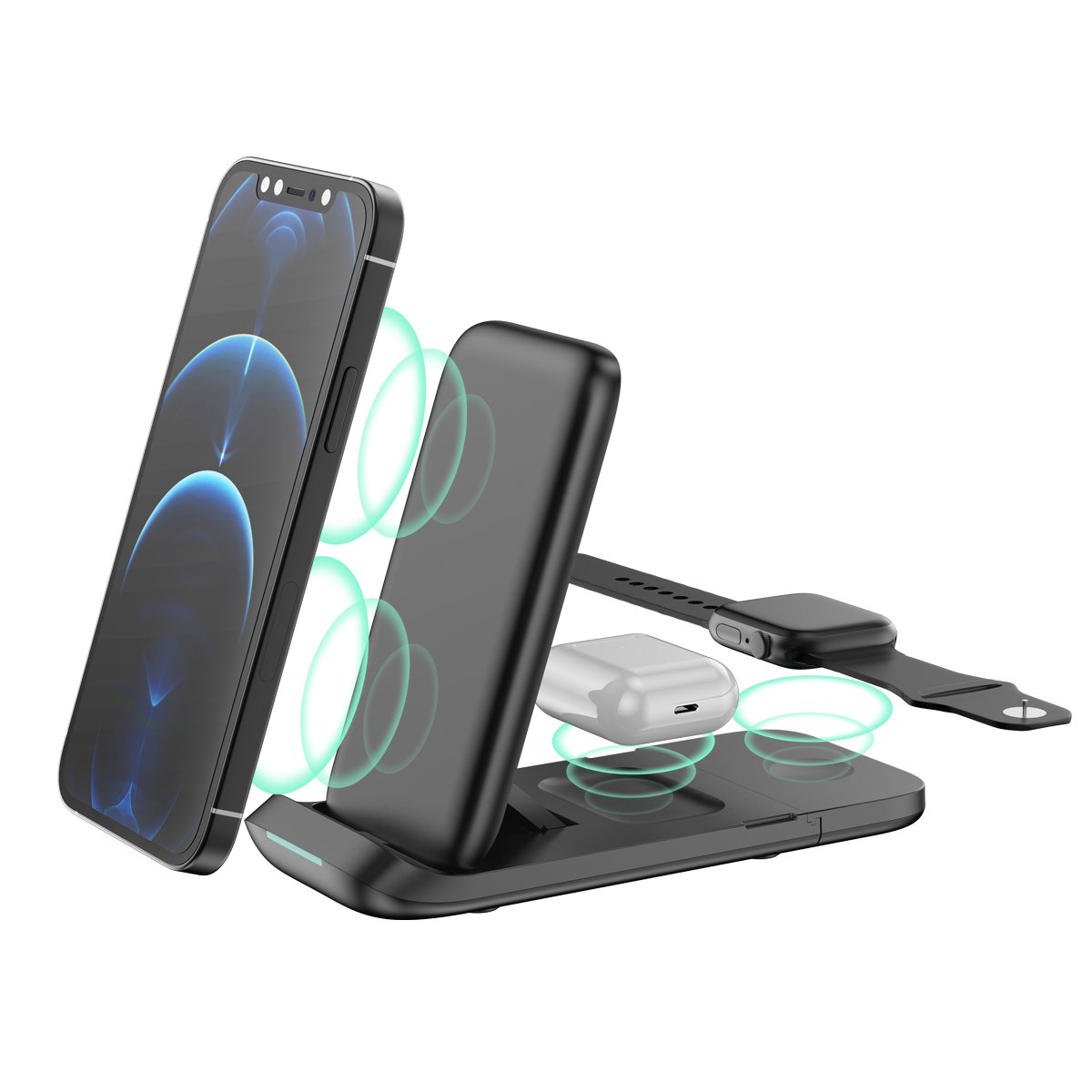 15w wireless mobile Phone Chargers 3 In 1 Fast Magnetic Desk Magnetic Stand Holder Wireless Charger