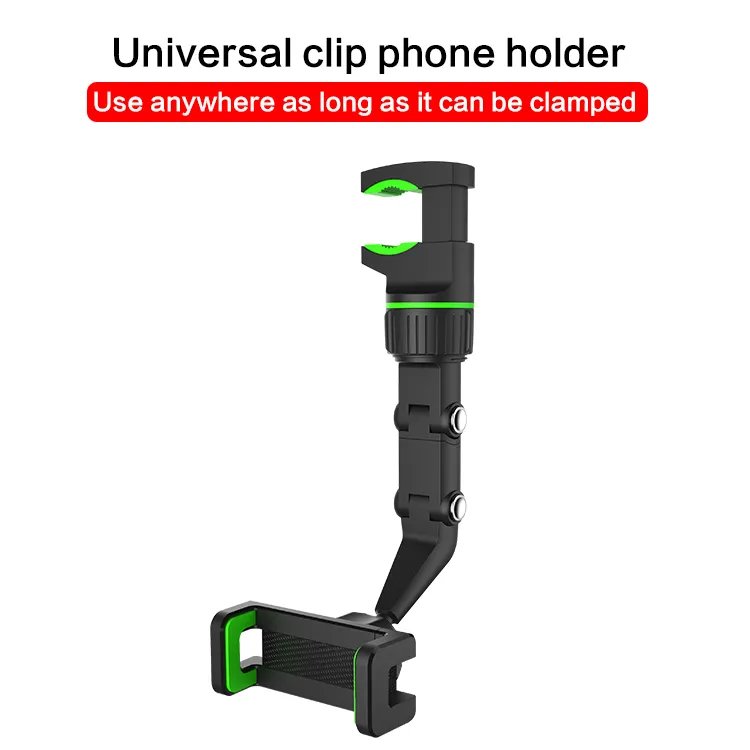 Universal 360 Rotatable Rearview Mirror Phone Holder Retractable Hands Free Multifunctional Stable Adjustable Car Mount