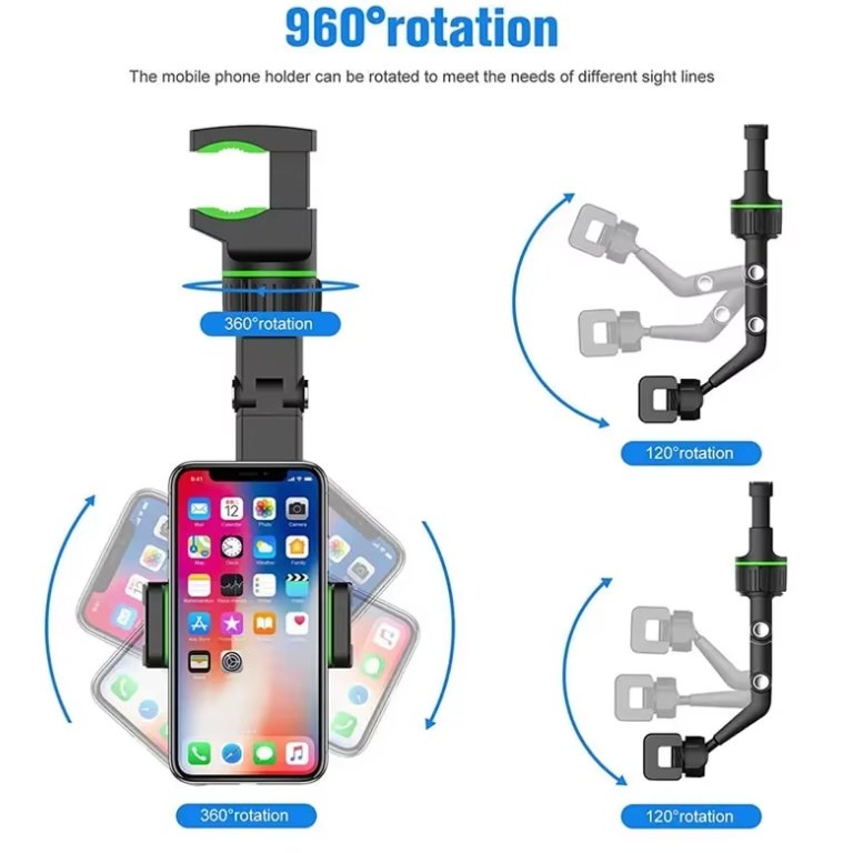 Car Rearview Mirror Mobile Phone Holder Mount Seat Hanging Clip Bracket Stand Holder for Cell Phone