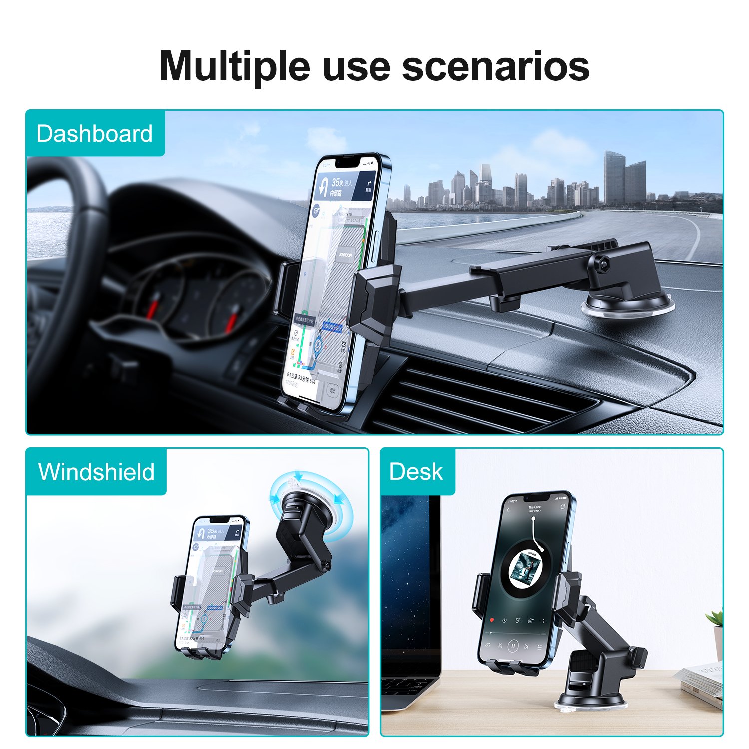 JOYROOM 306 Degree Rotating Car Dashboard Universal Car Mount Car Accessories Wholesale Phone Mobile Holder