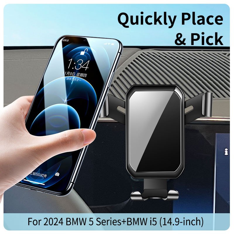 Gravity Smartphone Mobile Phone Cellphone Mount Holder Air Vent Bracket Stand For 2024 BMW 5 Series+BMW i5