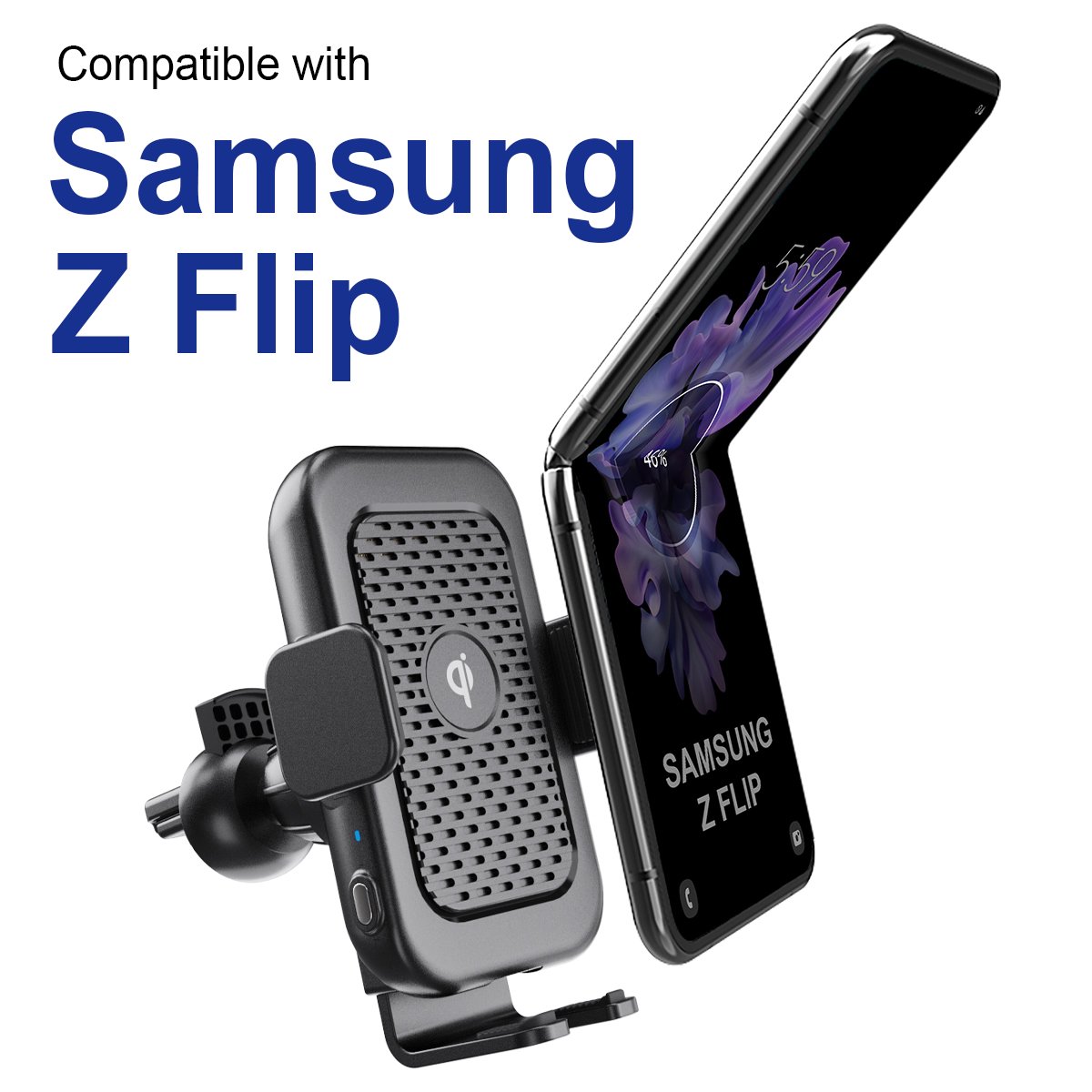New Oem Custom Logo Shipping Free Quick Charging Special Wireless Car Phone Holder And Charger For Samsung Galaxy Z Flip
