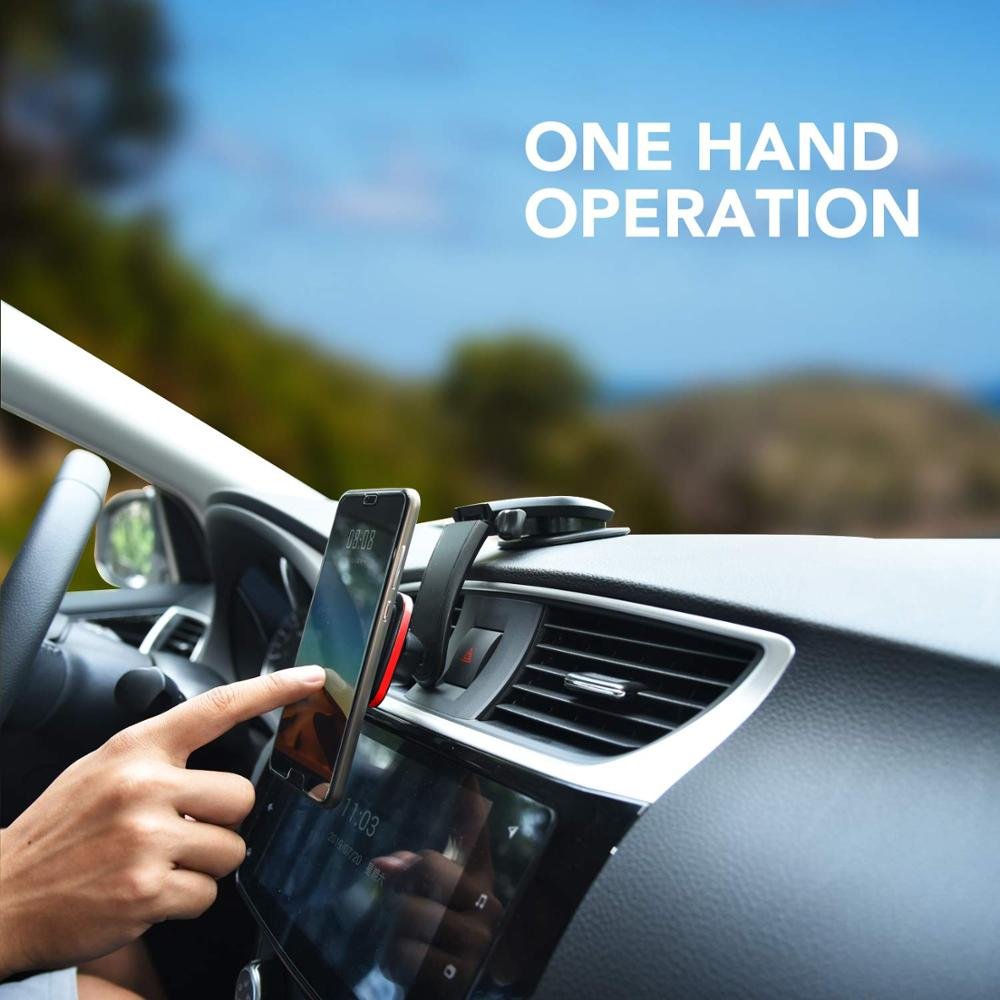 Universal Adjustable 6 Strong Magnets Suction Cup Car Phone Mount Holder Dashboard with Super Sticky
