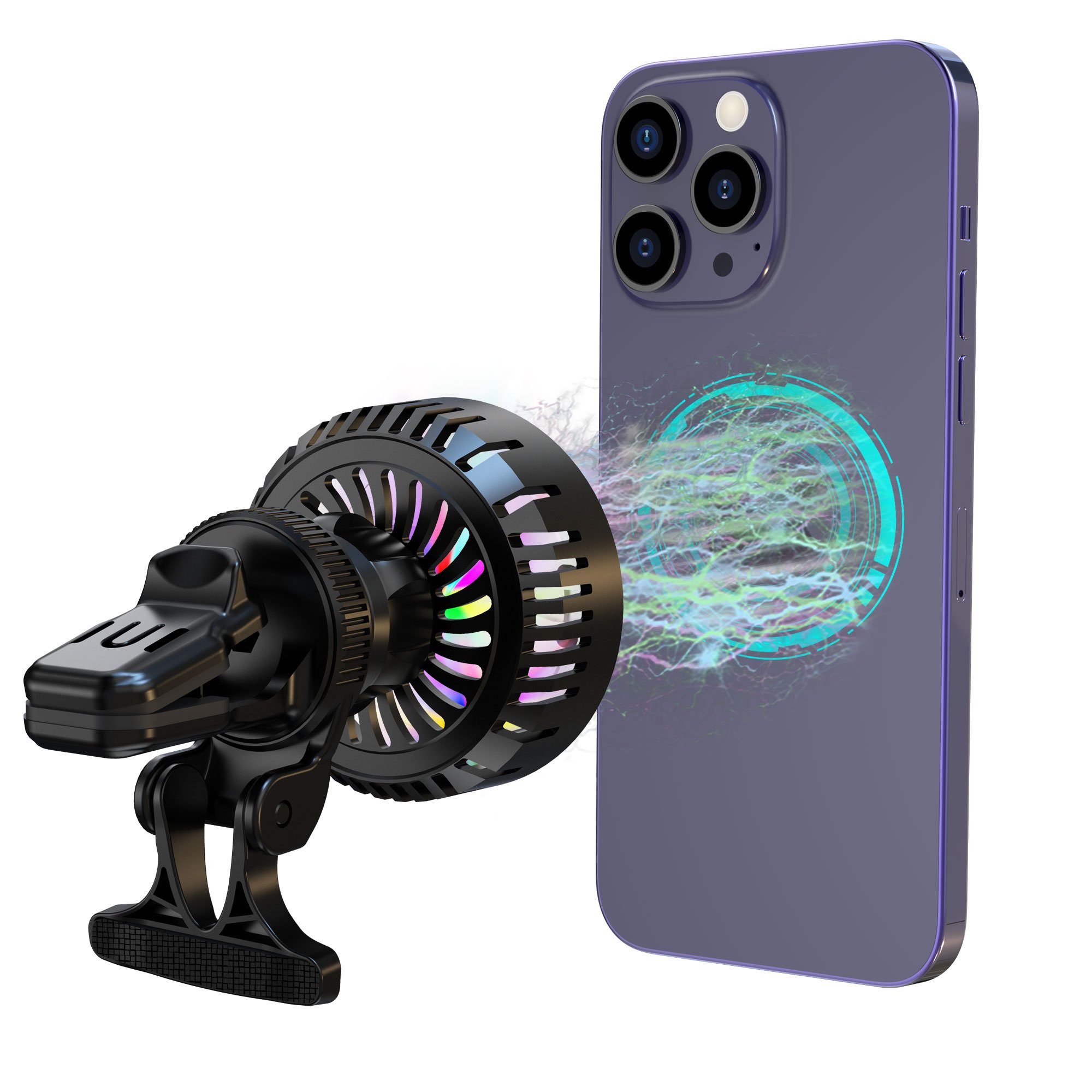 15W Qi2 Peltier Magnetic Wireless Car Chargers Radiator Phone Charging Car Holder With Cooling Fan For iPhone 16/15/14/13/12